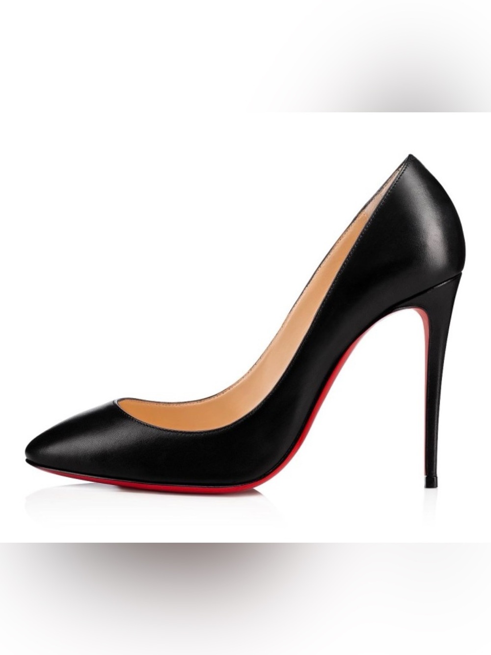 Vintage Eloise Christian Louboutin Black Leather Pointed Pump with Red Sole
